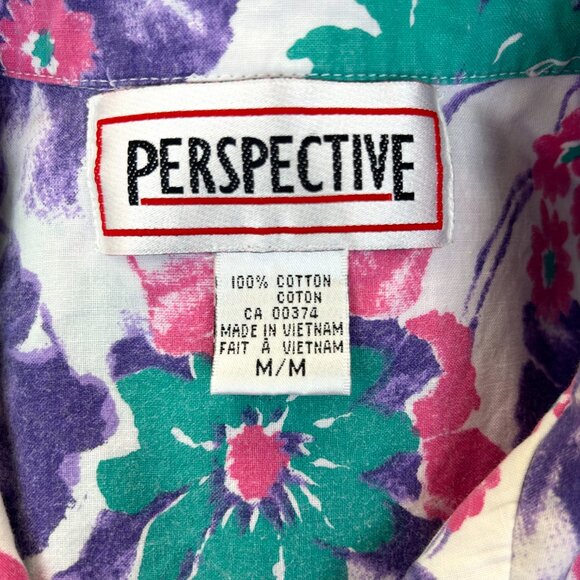 VINTAGE 90s Floral Short Sleeve Blouse - Picture 6 of 7